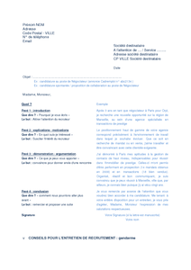 GENDARME : exemple CV, lettre motivation type, conseils 