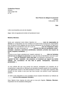 lettre de demission de delegue du personnel