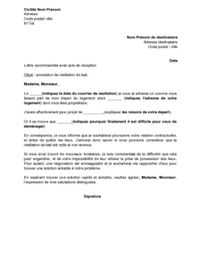 Lettre Type Fin De Bail