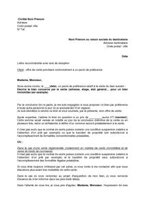 lettre de proposition de vente