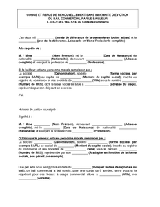 exemple de lettre non renouvellement bail