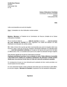 lettre de recours gracieux caf