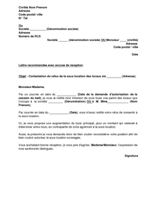 lettre d intention location local commercial