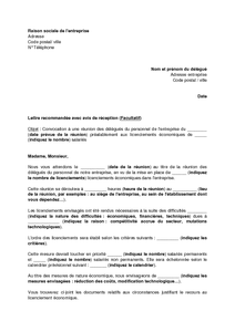 exemple de courrier de licenciement economique