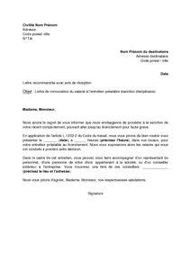 exemple de courrier pour blame