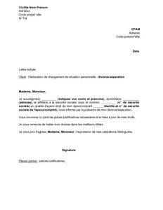 exemple de lettre securite sociale