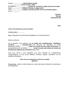 exemple de lettre sinistre assurance