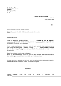 modele courrier demande de retraite