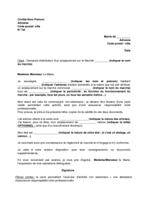 lettre demande emplacement commerce ambulant