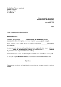 lettre indisponibilite travail