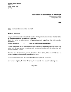 exemple lettre emploi saisonnier