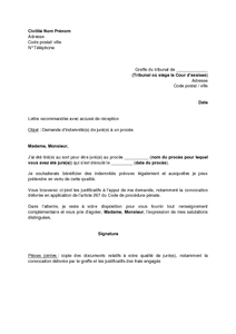 modele lettre jure d’assises