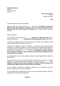 demande de changement de service