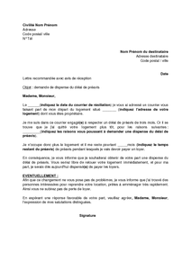 Lettre résiliation de bail avec 1 mois de préavis 