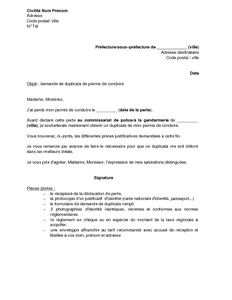 comment declarer perte permis de conduire