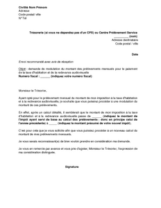 modele de lettre exoneration de la taxe d'habitation pour etudiant