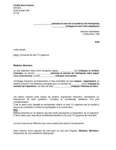 exemple de lettre pour le 1 logement