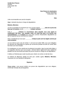 lettre demande de prise en charge