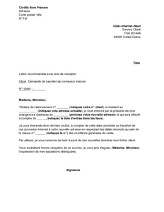 lettre de motivation suite demenagement