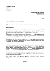 lettre demande de conge paye