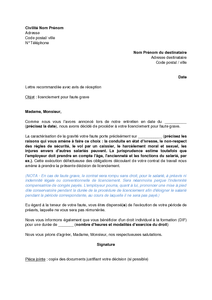 exemple de courrier pour faute grave