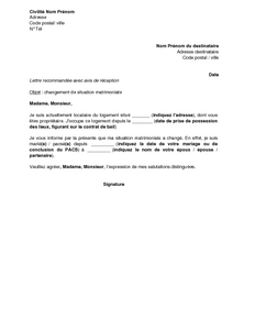 modele de lettre changement de nom sur facture