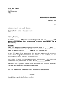 modele de lettre mise a pied conservatoire