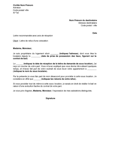 Lettre De Resiliation Appartement
