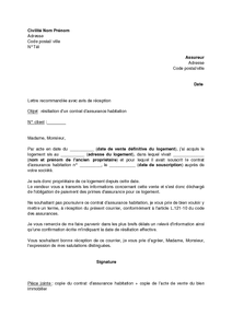 Lettre De Resiliation De Logement