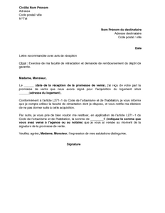 lettre de vente de terrain