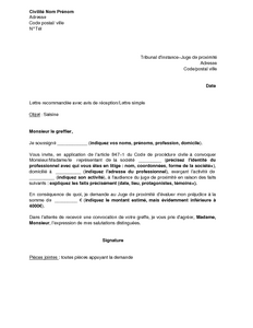 exemple de lettre a un juge