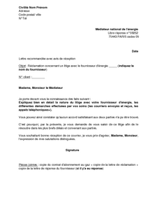 lettre de recommandation fournisseur