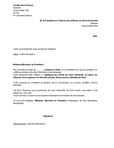 modele de lettre tribunal administratif