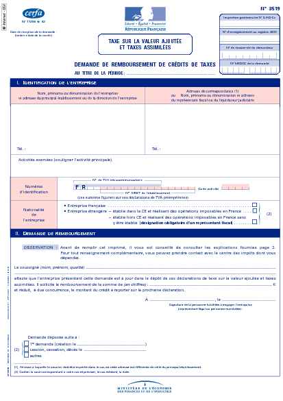 Formulaire de demande de remboursement