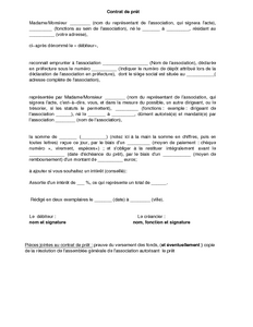 Contrat De Pret D Une Association A Son Dirigeant Modele De Lettre Gratuit Exemple De Lettre Type Documentissime