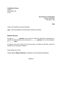 Modele de lettre de résiliation de contrat de travail par l