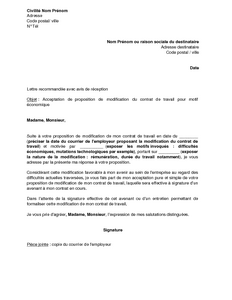 Lettre de rupture de contrat cdi