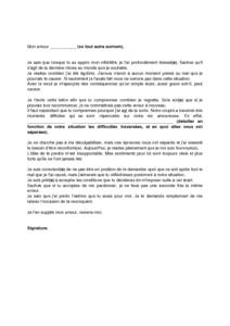 Exemple Gratuit De Lettre Excuses Infidelite