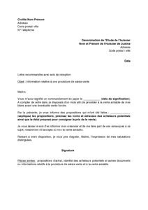 Exemple gratuit de Lettre information à huissier justice 