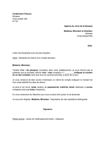 Exemple Lettre De Fermeture De Compte Bancaire