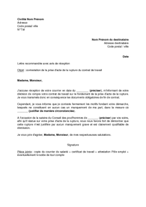 Prise d acte de rupture de contrat