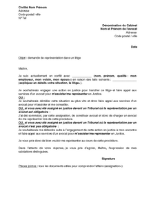 Exemple de lettre de mandat de représentation avocat