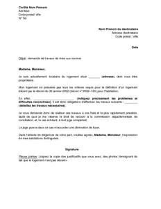 lettre demande de changement de sol hlm