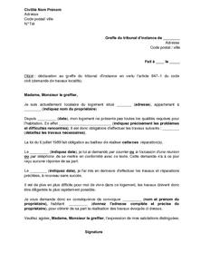 Lettre Bailleur Demande Travaux