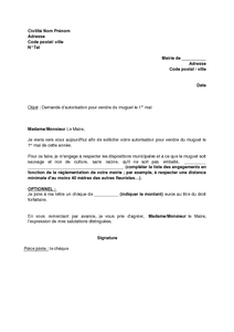 Exemple gratuit de Lettre demande autorisation vendre 