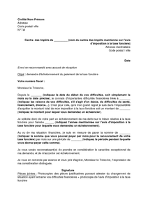 Exemple De Lettre De Remise De Dette