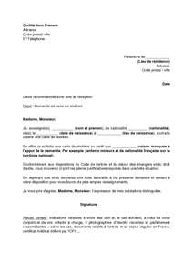 Lettre de demande d'obtention de la nationalité française