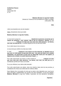 Lettre au juge des tutelles modèle gratuit