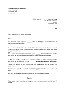 Exemple gratuit de Lettre demande modification régime 