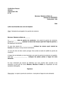 Lettre au maire pour demande de travaux